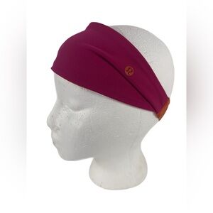 Lululemon Nulu Wide Reversible Headband Brown Hot Pink NWT